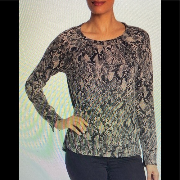 SALE Philosophy snake pattern LS turtleneck top - Picture 3 of 5